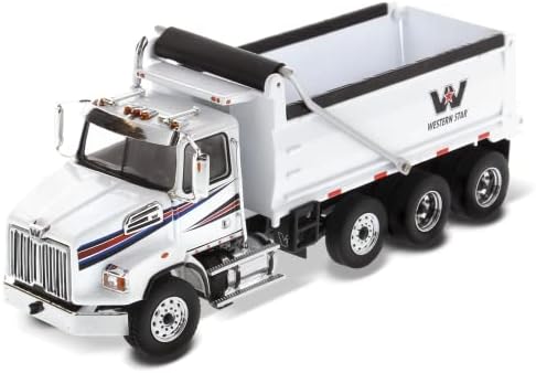 Masters Diecast Masters Western Star 4700 SB משאית Dump - White | מפרטי משאיות אמיתיים, טנדם עם ציר